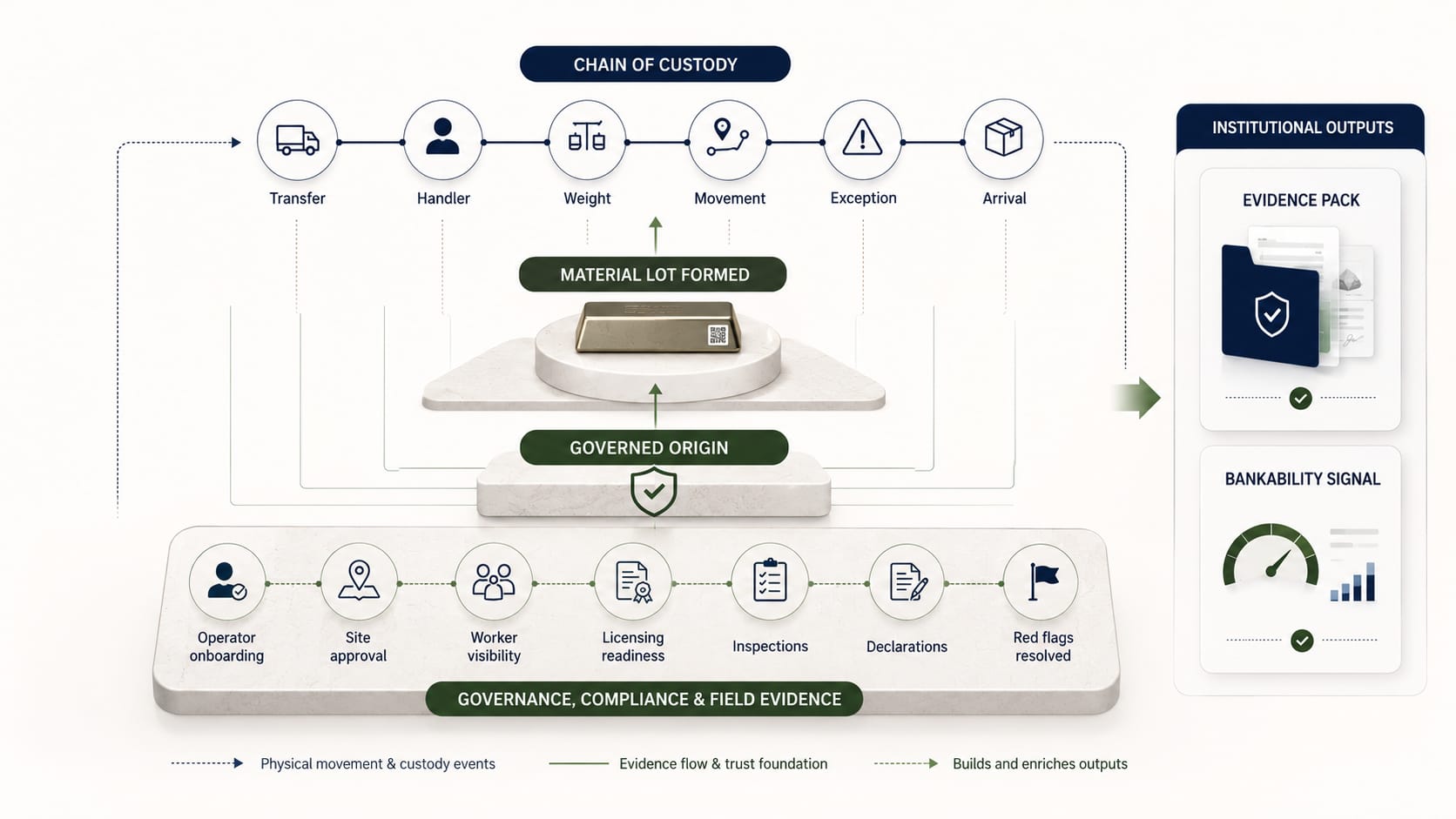 diagram · governance evidence feeding the chain of custody